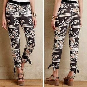Anthropologie Elevenses floral joggers dress pants